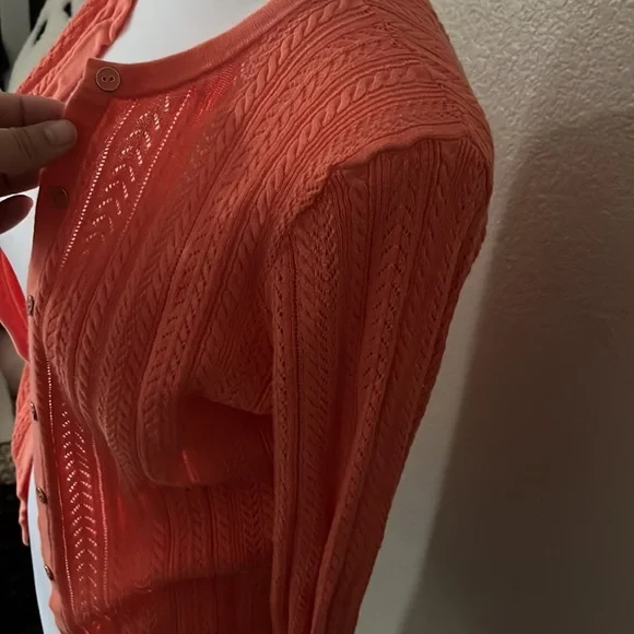 Brooks Brothers, orange cardigan, size small - Picture 4 of 8